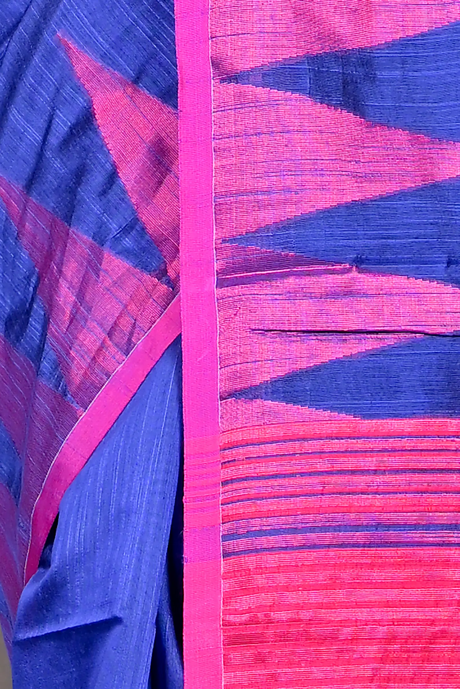 Blue Cotton Blended Pariva Hand Loom Saree (354)